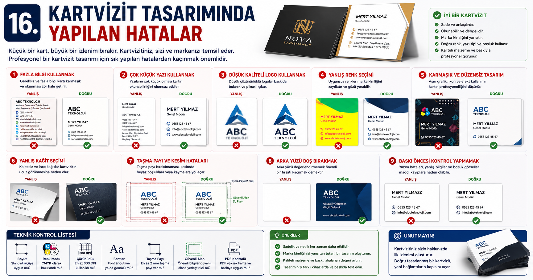 Kartvizit Tasarımında Yapılan Hatalar